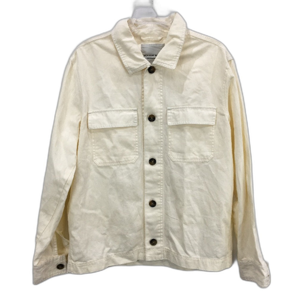 Academy Brand Florida Off White Linen Blend Over Shirt Jacket Mens Size Large