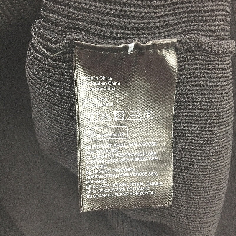 H&M Stretch Ribbed Knitted Black Jewel Neck Top Ladies Size Small