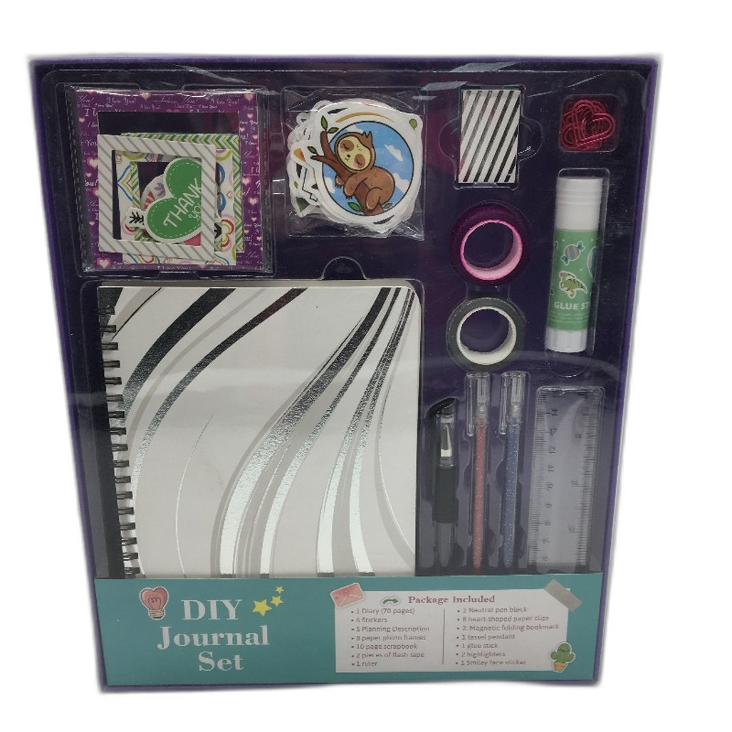 49 Piece Girls' DIY Scrapbook Journal Diary Craft Stationery Kit Ages 8+ NEW