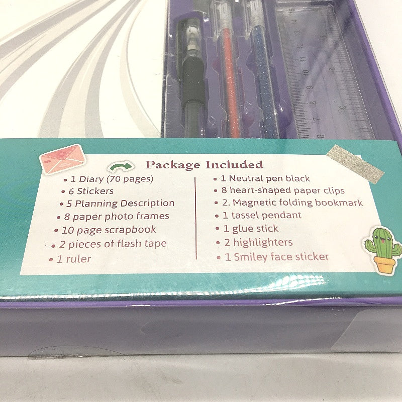 49 Piece Girls' DIY Scrapbook Journal Diary Craft Stationery Kit Ages 8+ NEW