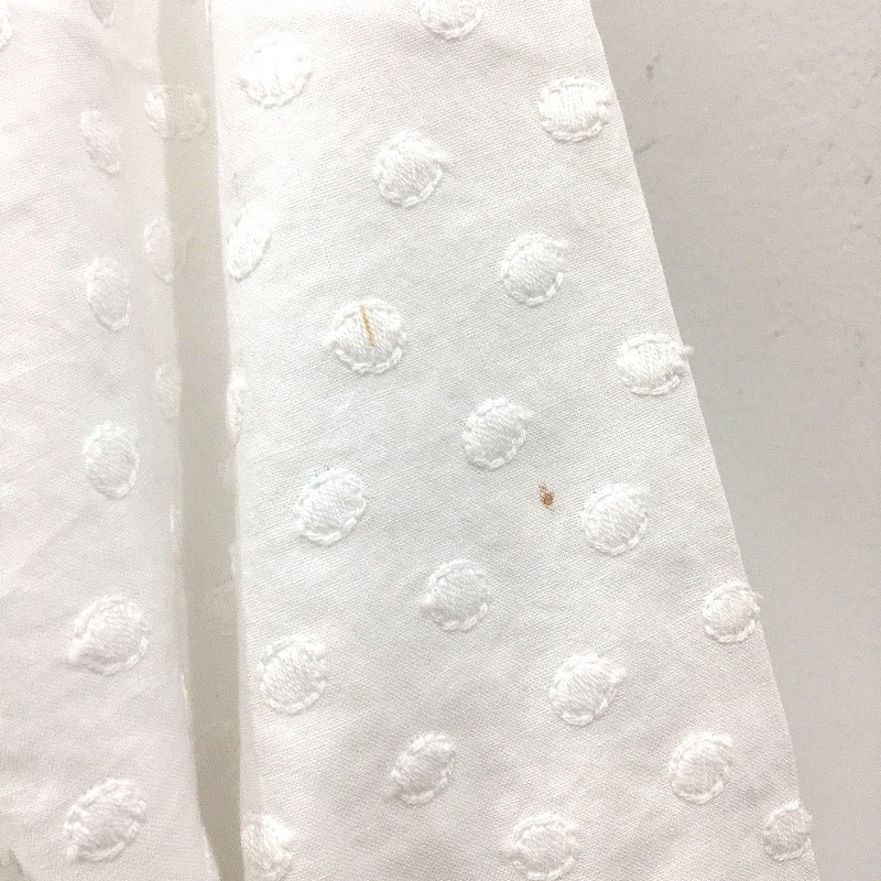 The White Company Embroidered Polka Dot Semi Opaque White Blouse Ladies Size 12