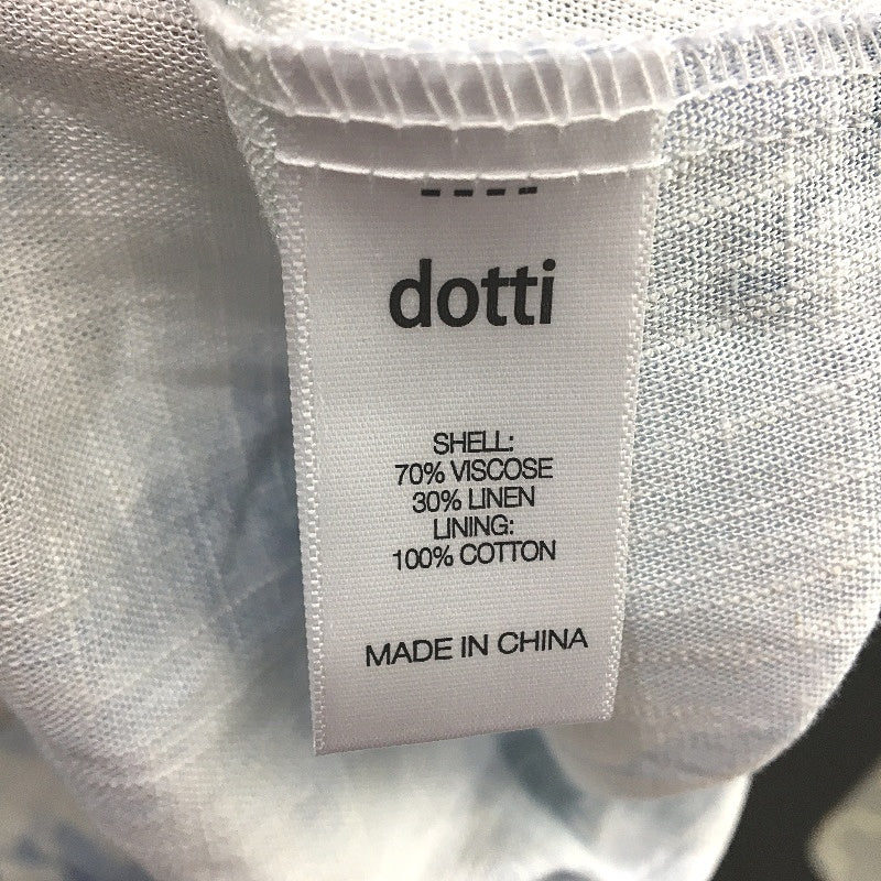 Dotti Janie Corset Waist Detail White Blue Floral Midi Dress Ladies Size AU 8