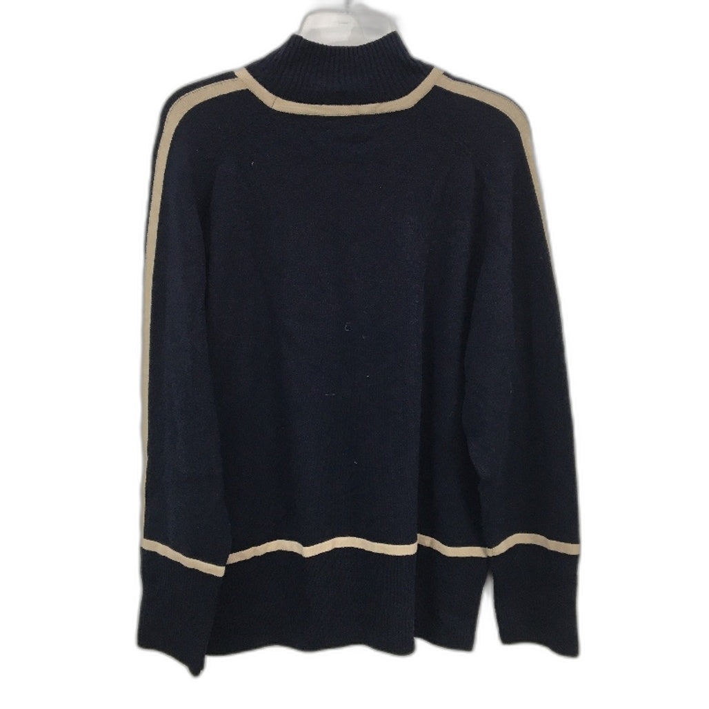 Regatta High Neck Oversized Stretch Cotton Blend Navy Sweater Ladies Size 10 NEW