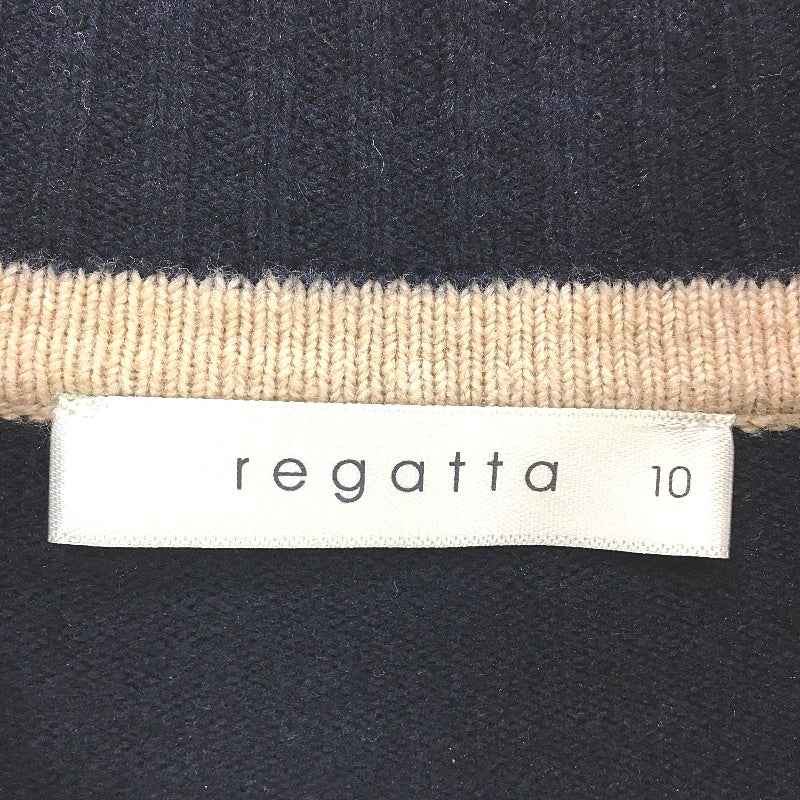 Regatta High Neck Oversized Stretch Cotton Blend Navy Sweater Ladies Size 10 NEW
