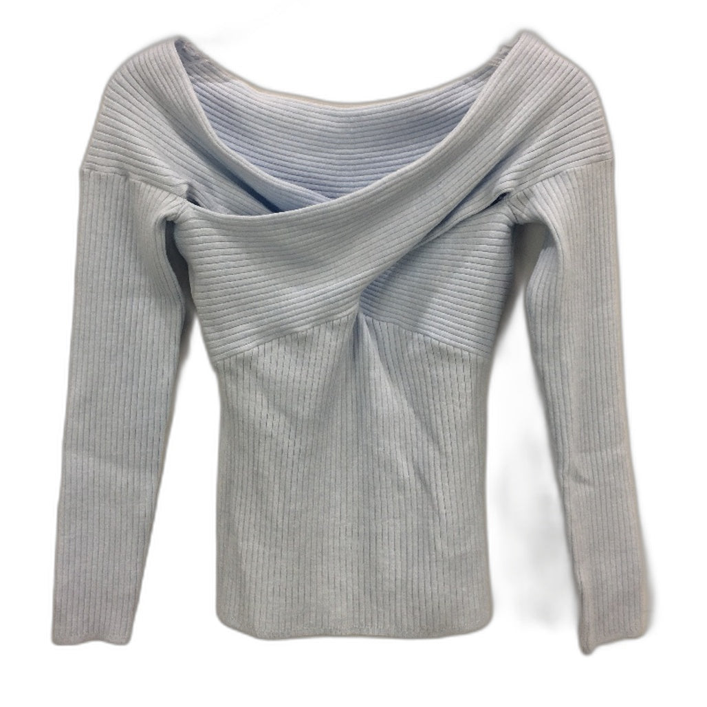 Tokito Petites Off Shoulder Wrap Knit Top in Baby Blue Ladies Size Small NEW