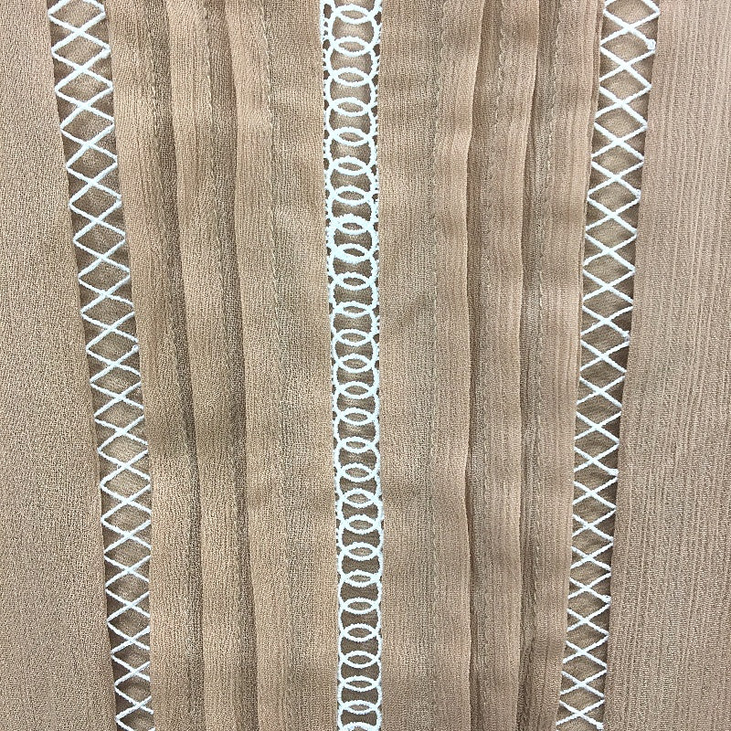 Tokito Lace Stitch Detail Toffee Brown Shortsleeve Blouse Top Ladies Size 10 NEW