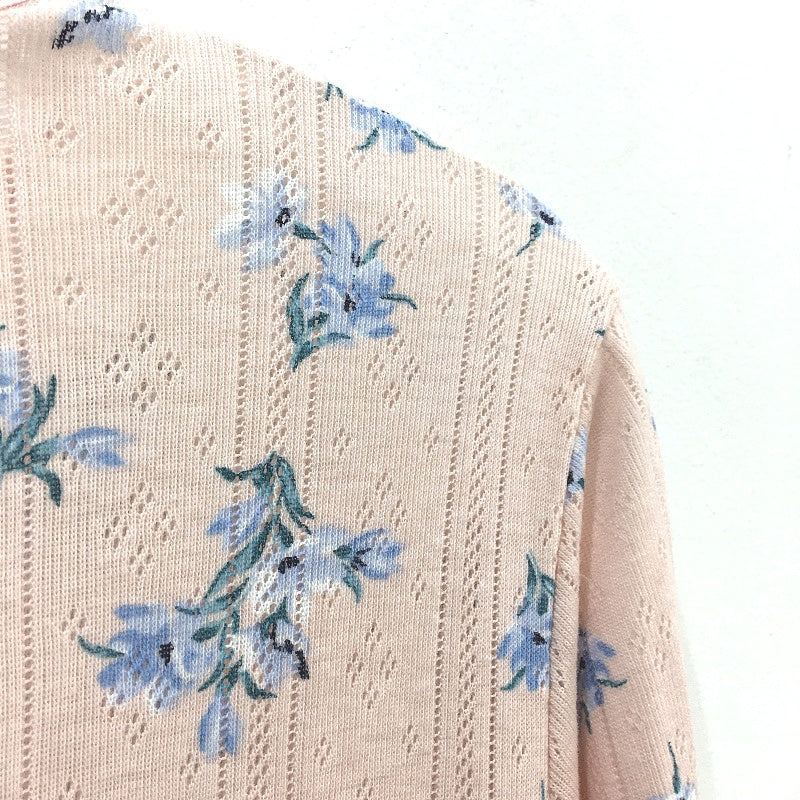 Soho Pointelle Long Sleeve Pink Floral Knee Length Nightie Ladies Small NEW