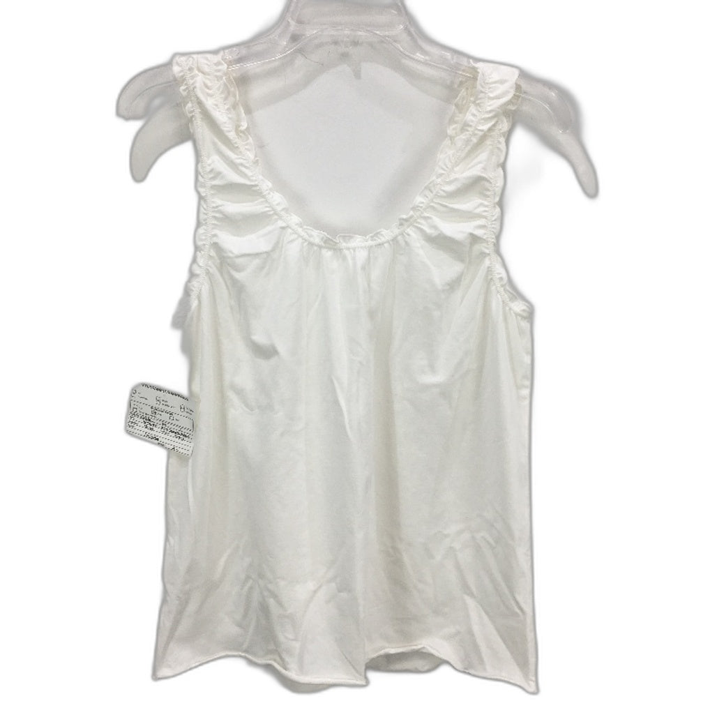 Soho Ruffle Relaxed Fit White Cotton Pyjama Tank Top Ladies Small NEW