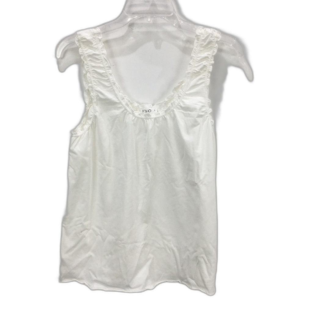 Soho Ruffle Relaxed Fit White Cotton Pyjama Tank Top Ladies Small NEW