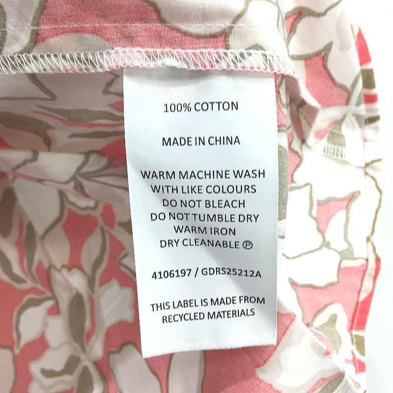 Grab Denim Sleeveless Ruffle Coral Floral Button Up Top Ladies Size 10 NEW