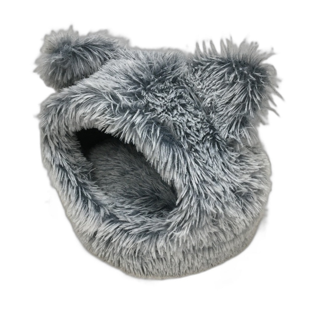 2 Pack Soft & Fluffy Grey Calming Ped Beds For Small Animals Cats & Dogs NEW