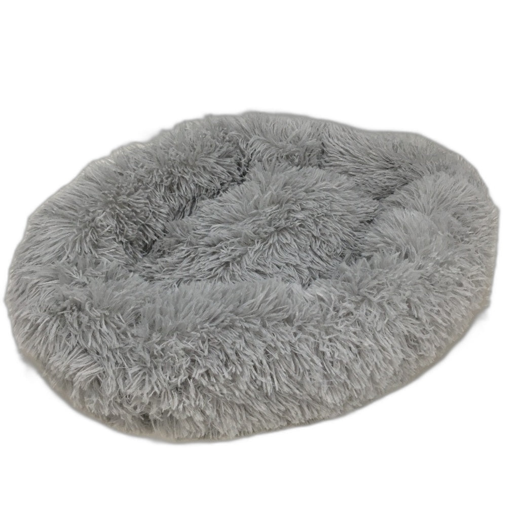 2 Pack Soft & Fluffy Grey Calming Ped Beds For Small Animals Cats & Dogs NEW
