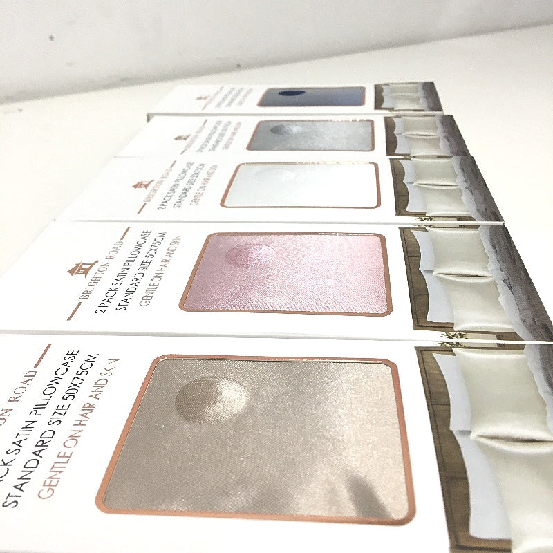 Brighton Road 2 Pack Navy Gentle On Hair & Skin Satin Standard Pillowcases NEW