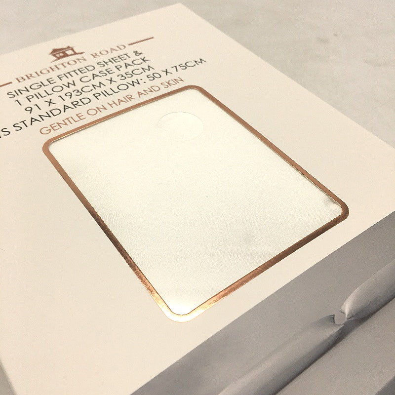 Brighton Road White Gentle On Hair & Skin Satin SINGLE Fitted Sheet Pack NEW