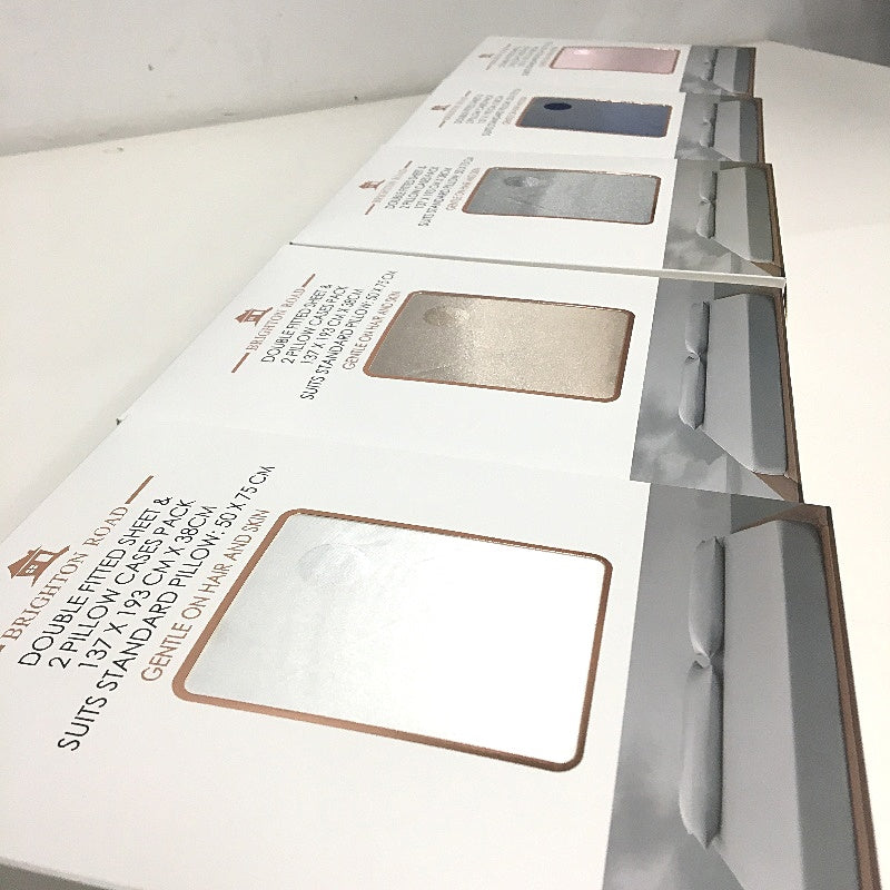 Brighton Road Champagne Gentle On Hair & Skin Satin DOUBLE Fitted Sheet Pack NEW