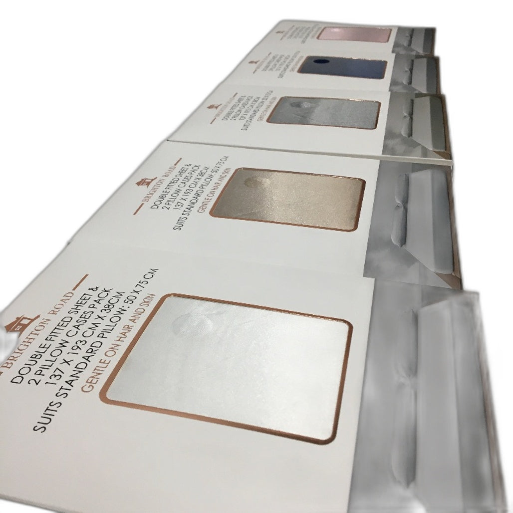 Brighton Road Pink Gentle On Hair & Skin Satin DOUBLE Fitted Sheet Pack NEW