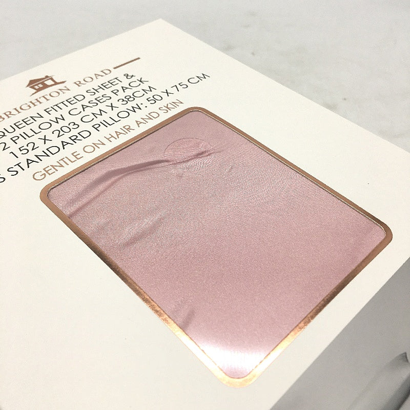 Brighton Road Pink Gentle On Hair & Skin Satin QUEEN Size Fitted Sheet Pack NEW