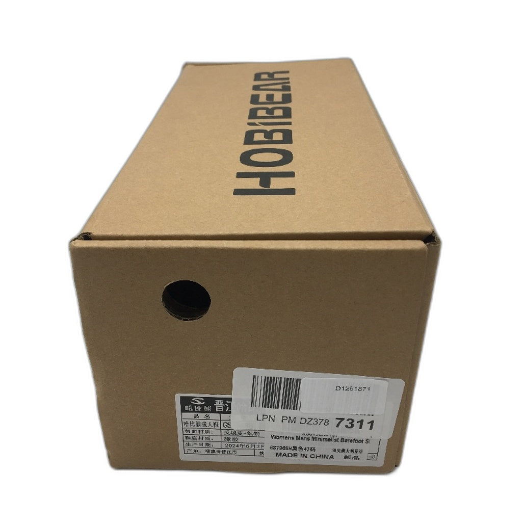 Hobibear Minimalist Barefoot Black Cloth Zero Drop Shoes Mens WIDE EU 47 NEW