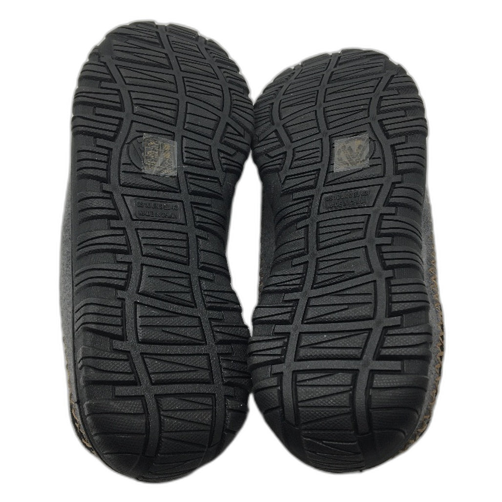 Black & Grey Hard Sole Faux Fur Lined Slip On Slippers Mens Size US 10 EU 43 NEW