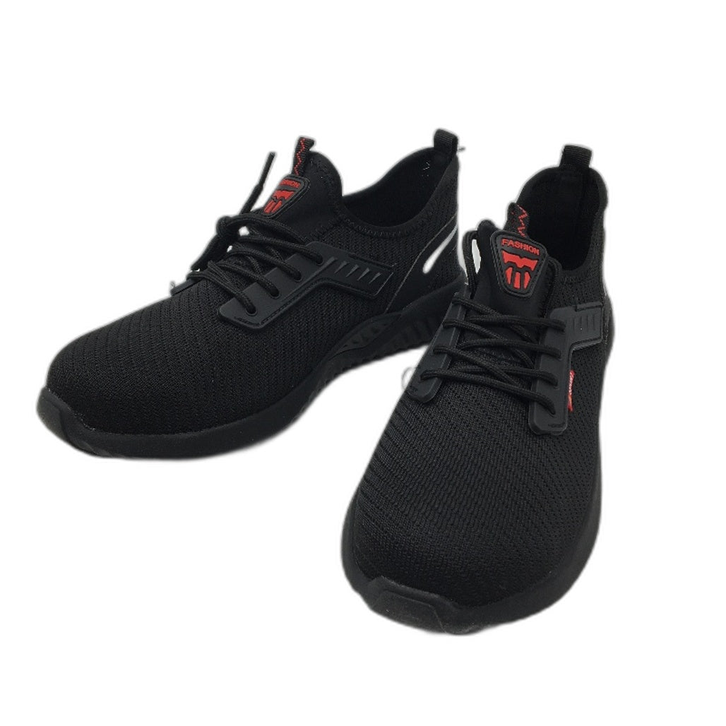 Usor Safety Sneaker Style Black Lace Up Work Steel Toe Shoes Unisex Sz EU 41 NEW