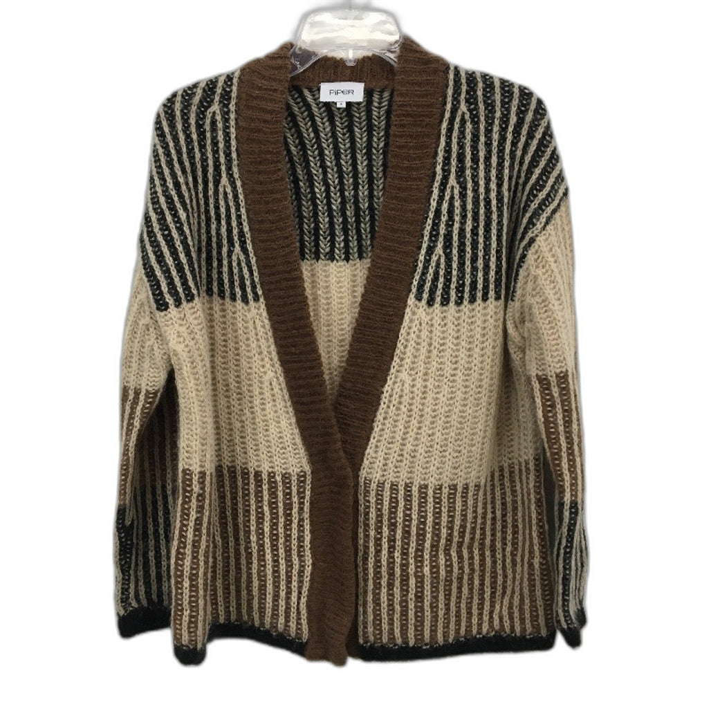 Piper Wool Blend Coffee Toned Knitted Cardigan Ladies Size Small NEW