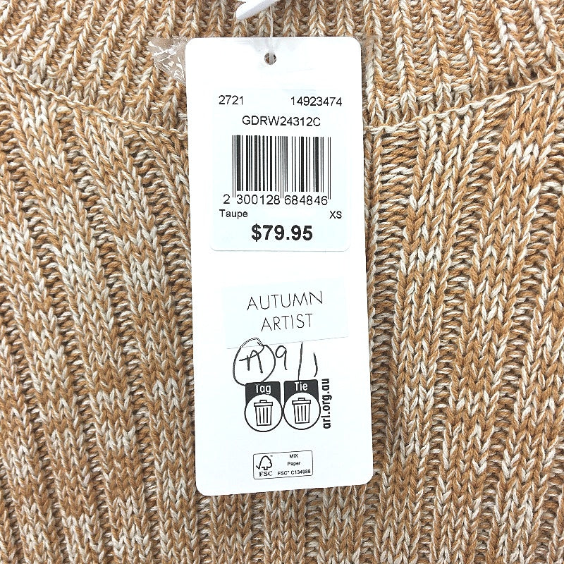 Grab Denim Organic Biscuit Ivory Twist Yarn Crew Neck Jumper Ladies Size XS NEW