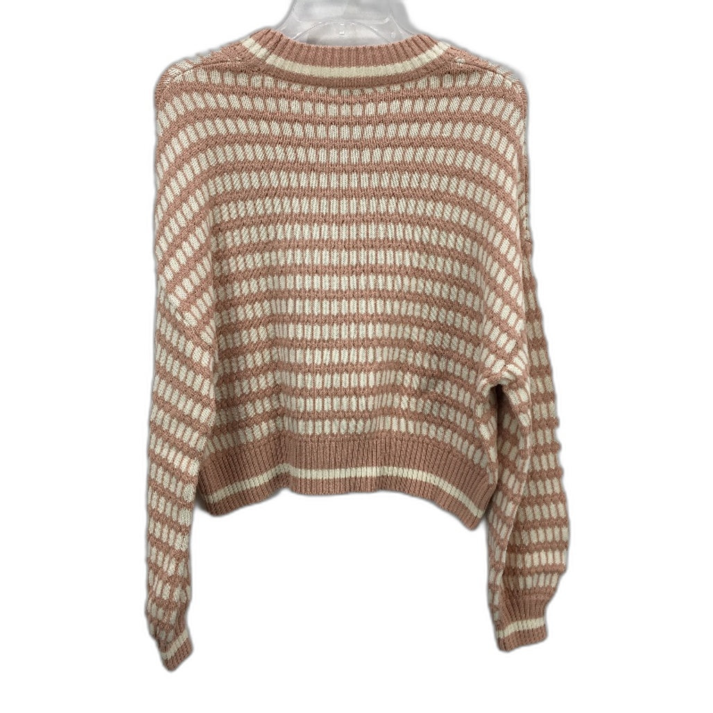 Grab Denim Two Tone Mahogany Rose Eggnog Crew Neck Knit Jumper Ladies Sz XS NEW