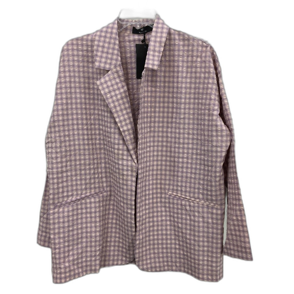 Heartbreak Open Buttonless Thin Pink Purple Check Blazer Ladies Size 8 NEW