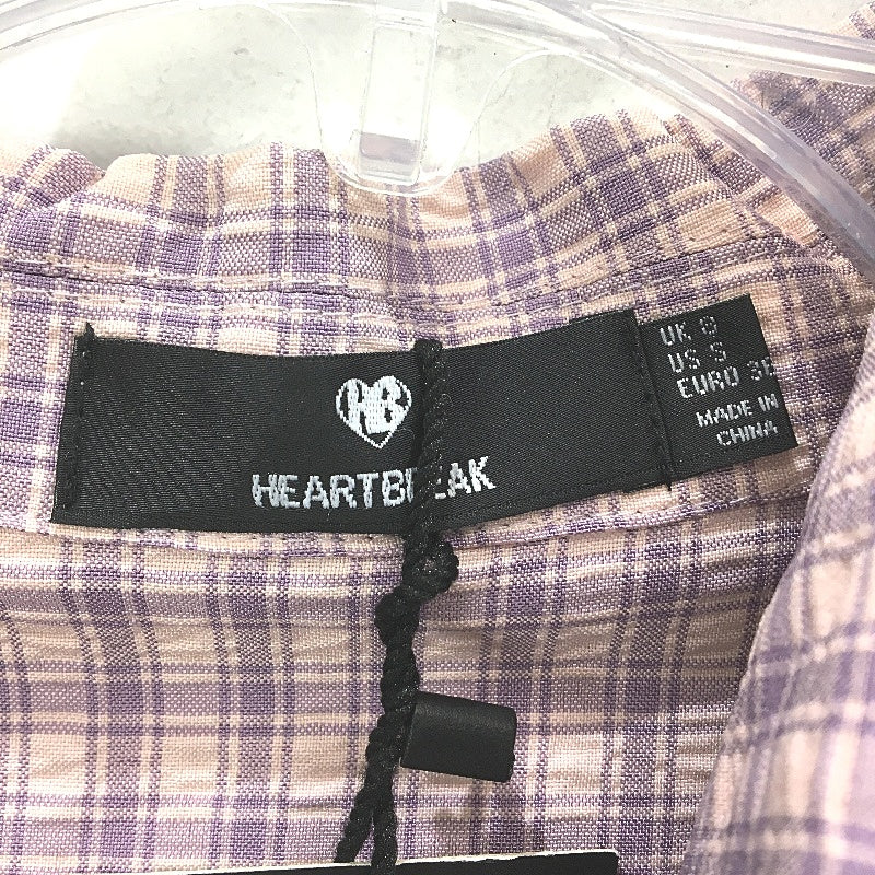 Heartbreak Open Buttonless Thin Pink Purple Check Blazer Ladies Size 8 NEW