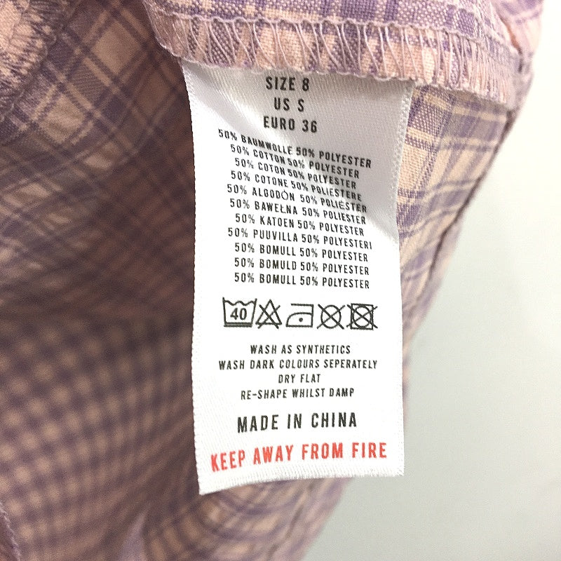 Heartbreak Open Buttonless Thin Pink Purple Check Blazer Ladies Size 8 NEW