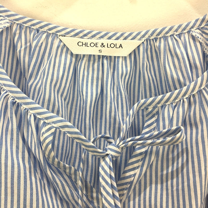 Chloe & Lola Oversized Tie Front Vertical Stripe Pyjama Top Ladies Sz Small NEW