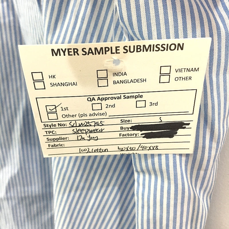 Chloe & Lola Oversized Tie Front Vertical Stripe Pyjama Top Ladies Sz Small NEW