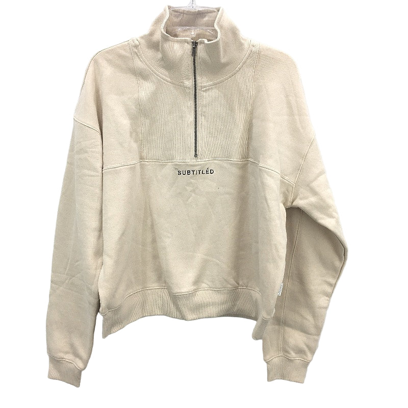 Subtitled Off White State Panelled Zip Front Fleeceboat Jumper Ladies Size M NEW