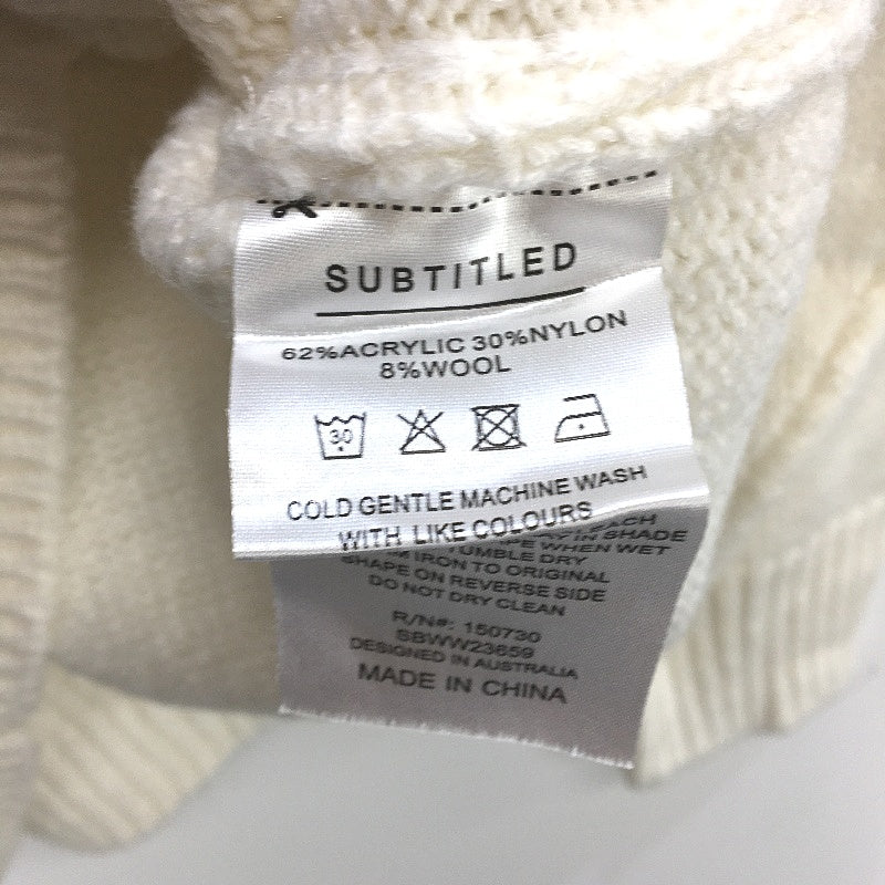 Subtitled Maxie Oversized Knitted Ribbed Ivory Jumper Ladies Size XS NEW