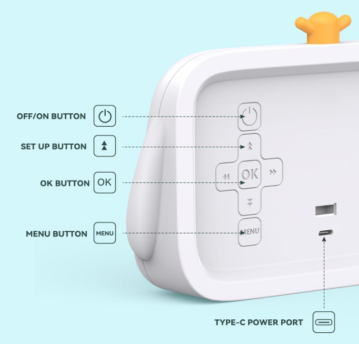 Kids Sleep Trainer Clock Chicken Design Alarm Clock For Children Night Light