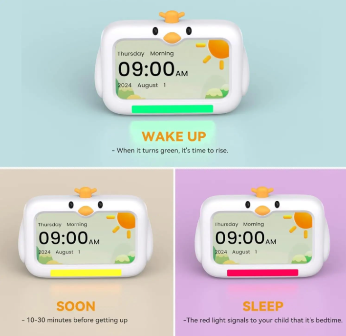 Kids Sleep Trainer Clock Chicken Design Alarm Clock For Children Night Light