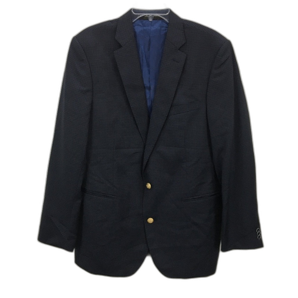Studio Italia Navy & Black Checkered Single Breasted Gold Accent Mens Blazer