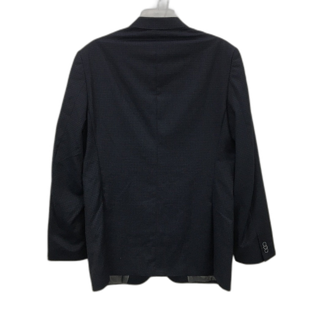 Studio Italia Navy & Black Checkered Single Breasted Gold Accent Mens Blazer