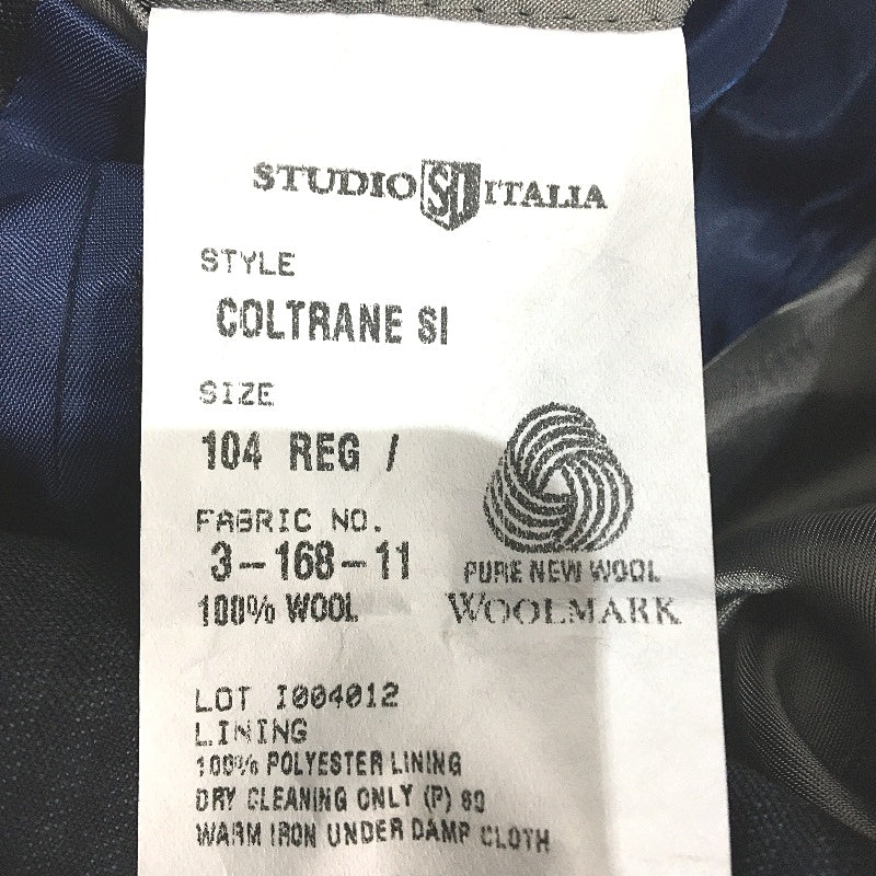 Studio Italia Navy & Black Checkered Single Breasted Gold Accent Mens Blazer