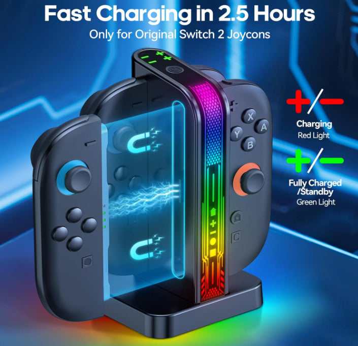 OIVO Nintendo Switch 2 Controller Charging Dock With RGB Lights