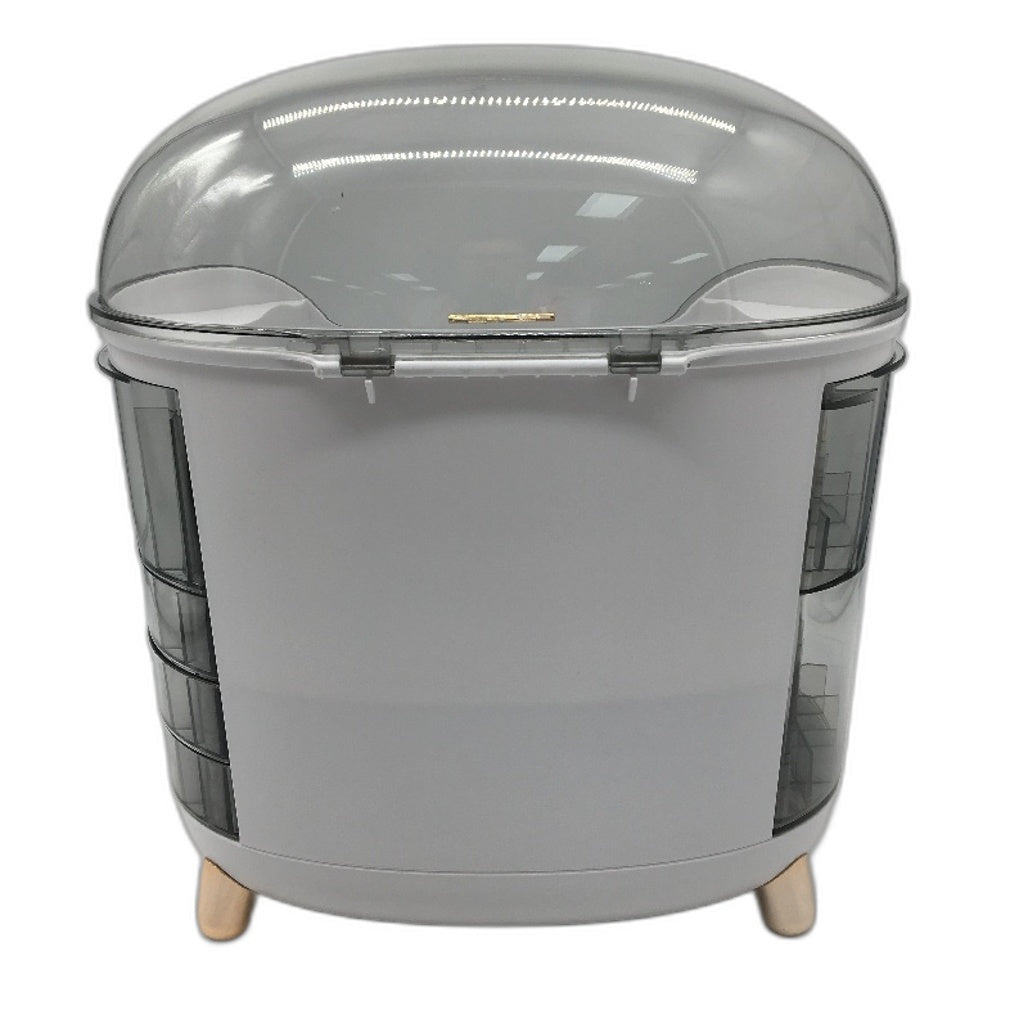 Large Capacity Countertop Makeup Organiser Storage Box in White and Grey NEW