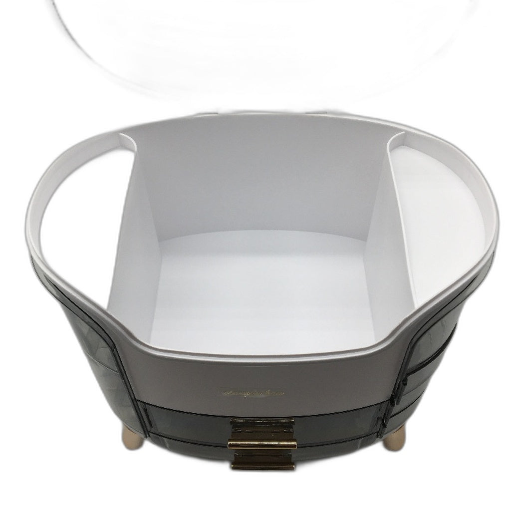 Large Capacity Countertop Makeup Organiser Storage Box in White and Grey NEW