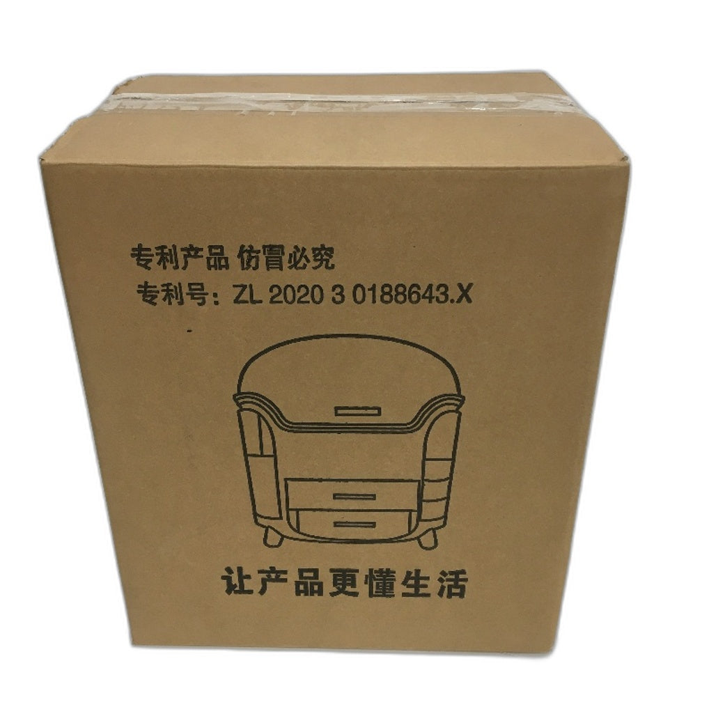 Large Capacity Countertop Makeup Organiser Storage Box in White and Grey NEW