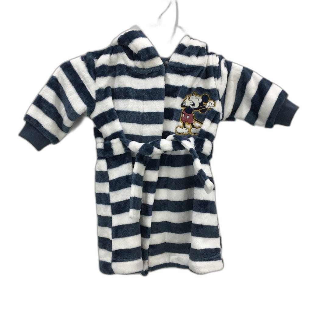 Target Disney Mickey Mouse Navy Stripe Dressing Gown Kids Size 6-12 Months NEW