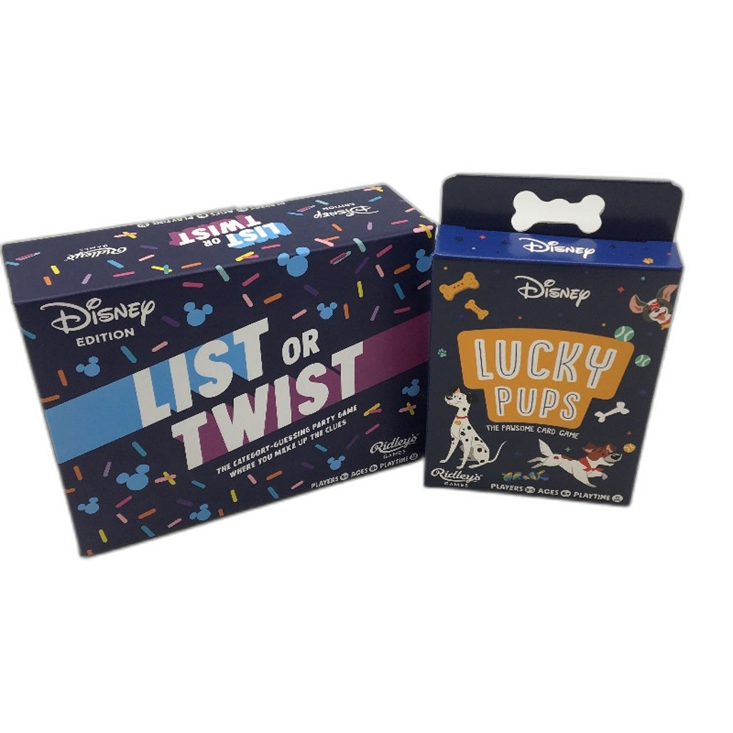 Disney 3pk Selfish Villains Lucky Pups and List or Twist Card Games Bundle NEW