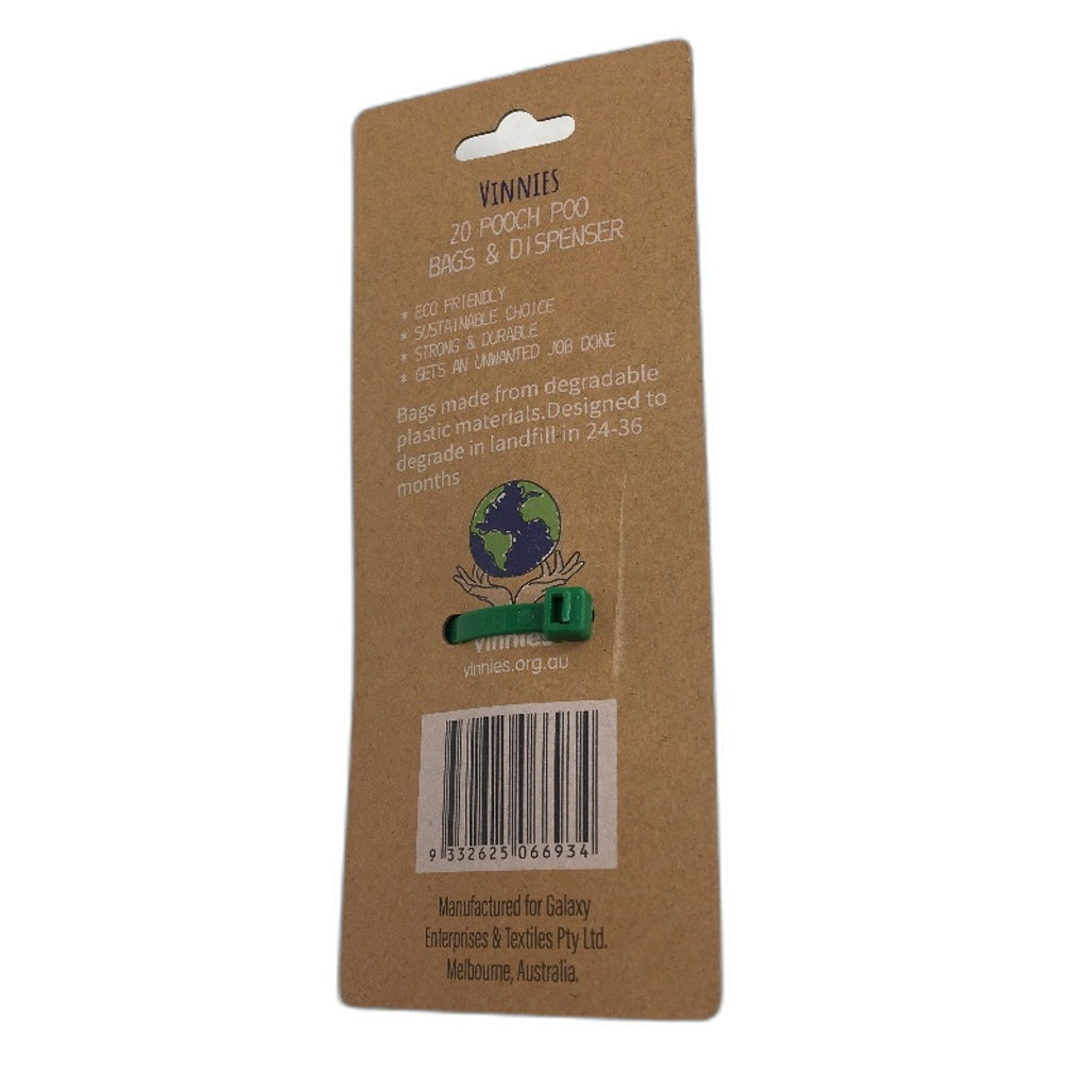 Vinnies & Fuzzy Friends 6pk x2 Poo Dispenser and x4 Scented Eco Dog Poo Bags NEW