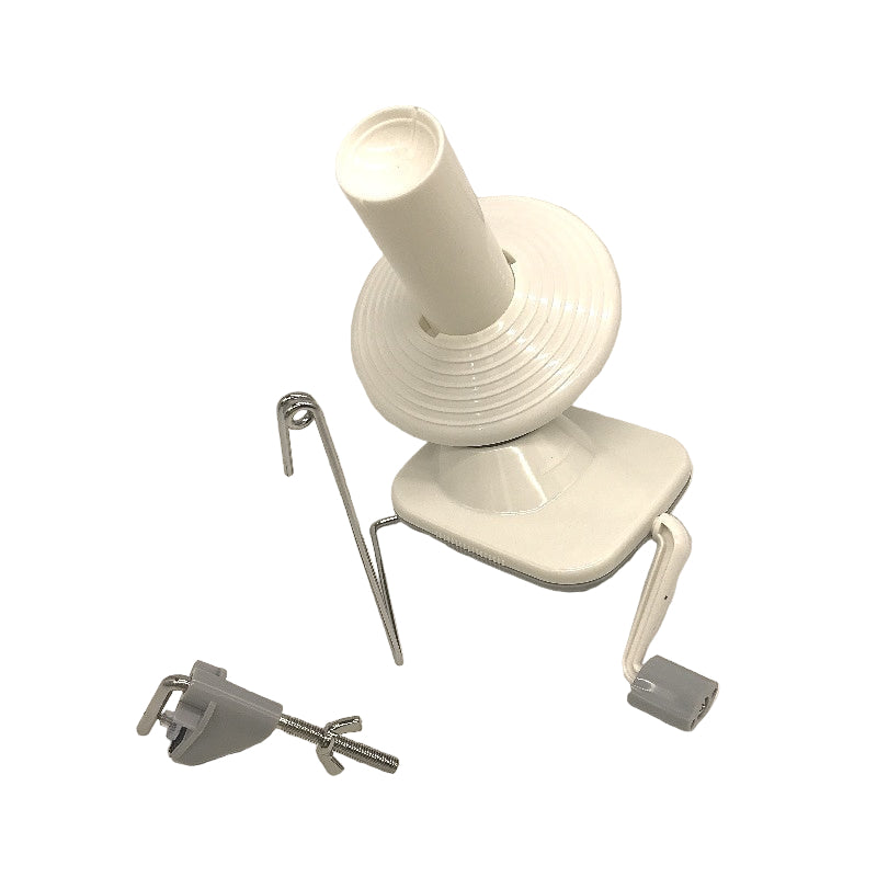 3.05 oz Yarn Cake Ball Manual Hand Crank Winder in White Grey NEW