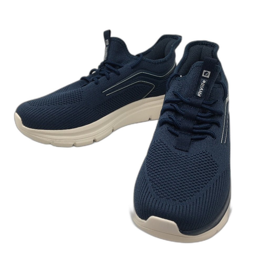 Fitville Navy Extra Wide Fit Trainers Slip On Laced Sneakers Mens Size US 11 NEW