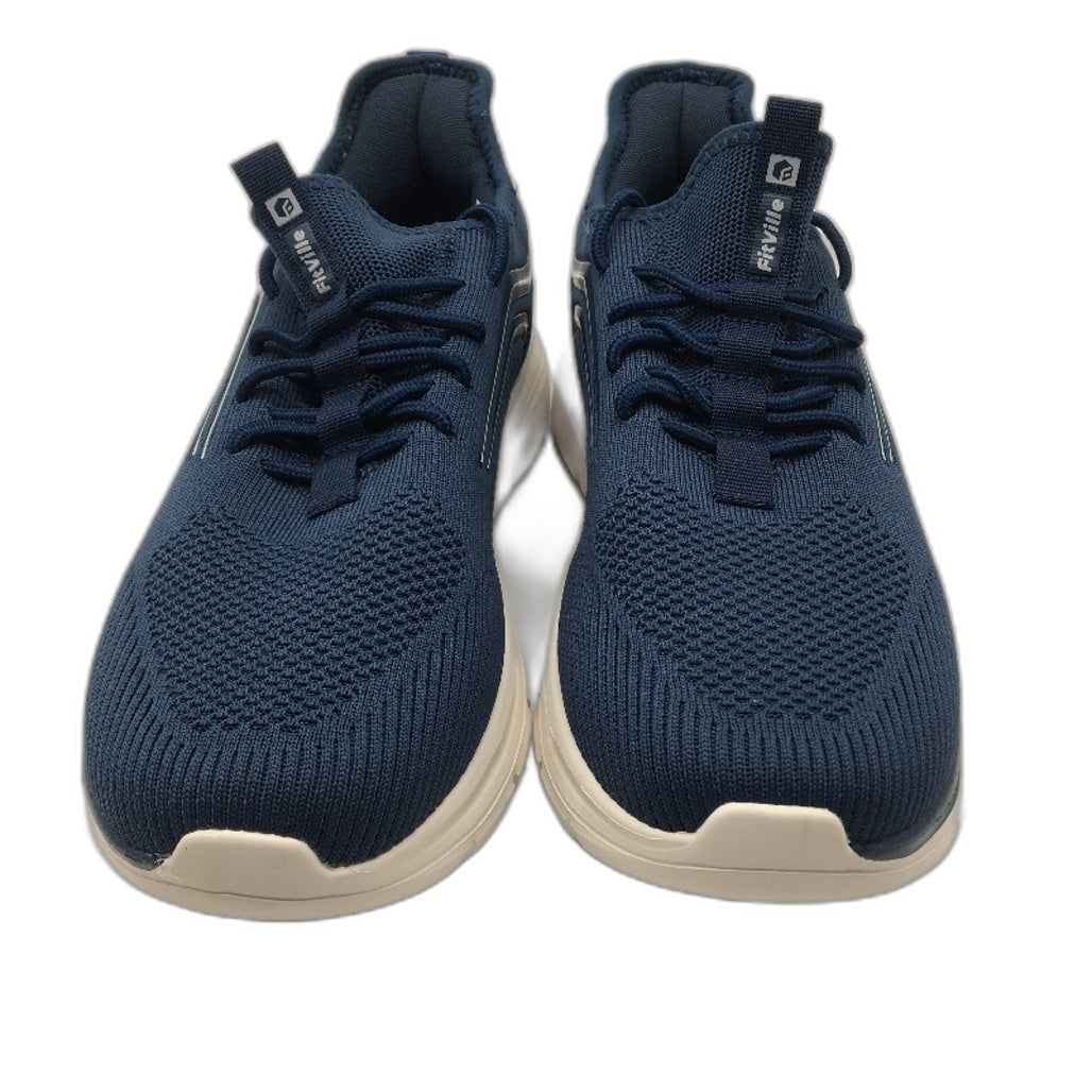 Fitville Navy Extra Wide Fit Trainers Slip On Laced Sneakers Mens Size US 11 NEW