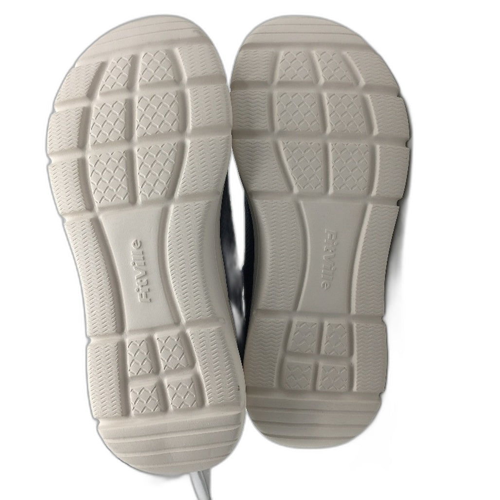 Fitville Navy Extra Wide Fit Trainers Slip On Laced Sneakers Mens Size US 11 NEW